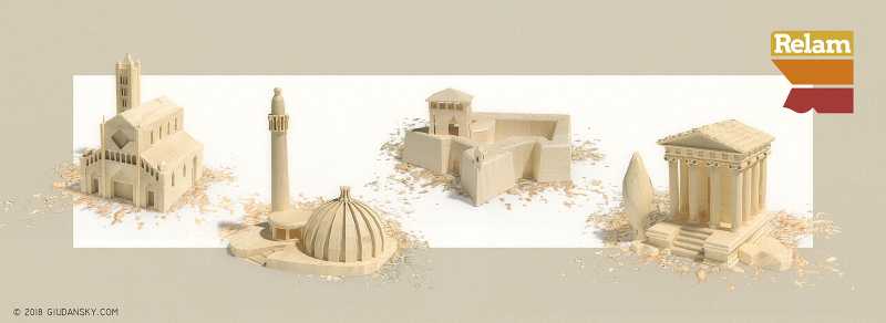 Wooden carved landmarks